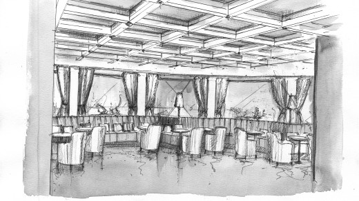 Hinterzarten Perspektive Lounge schwarz weiss