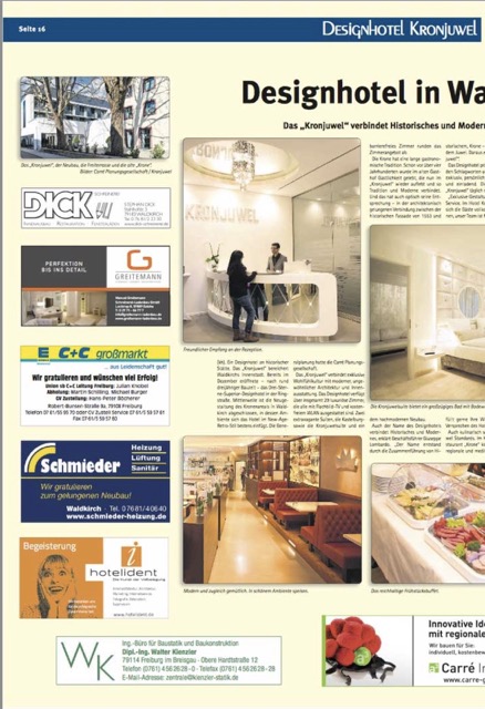 Pressebericht Designhotel Kronjuwel – März 2015