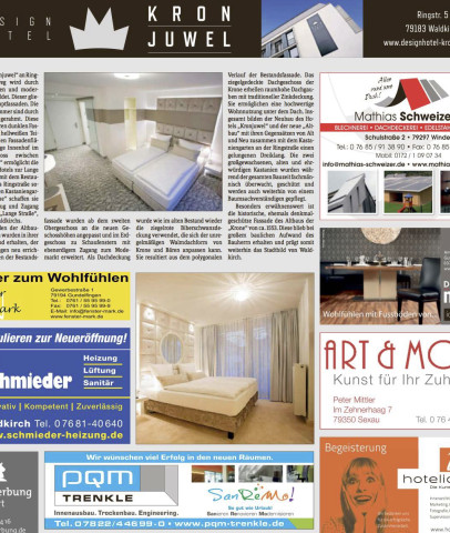 Sonderbericht Designhotel Kronjuwel / Elsässer Bote – März 2015