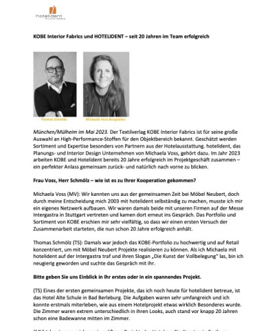 20 Jahre KOBE - Hotelident